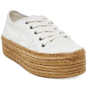 New Steve Madden Flatform Espadrille shoes in White Size 7